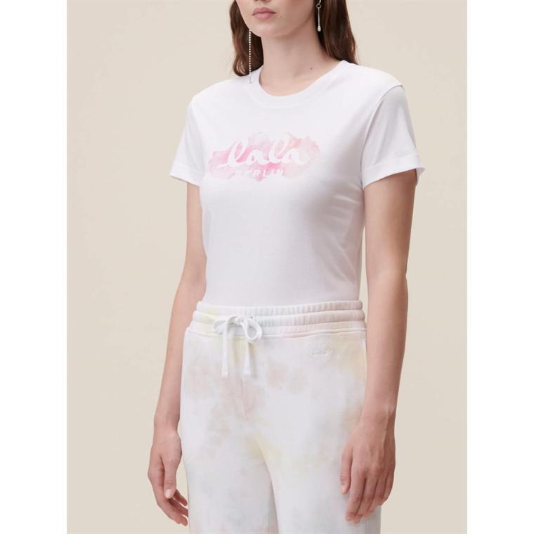 Lala Berlin T-shirt Cara Aquarelle Pink, Hvid