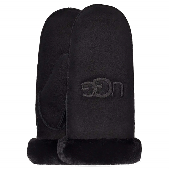UGG Sheepskin Embroider Mitten Luffer, Sort 