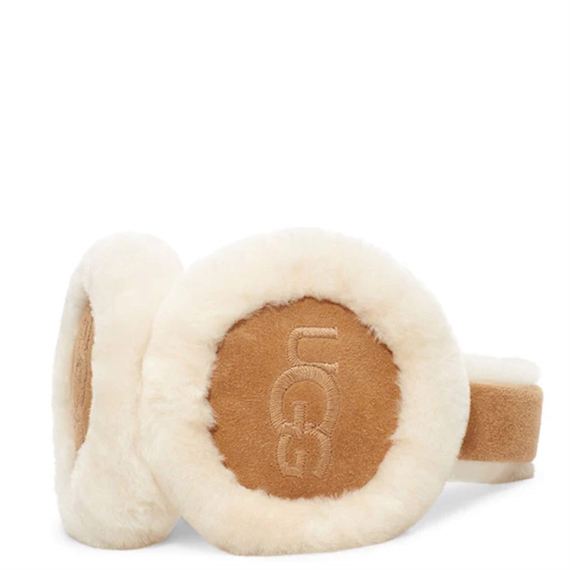 UGG Sheepskin Embroidery Earmuffs, Chestnut
