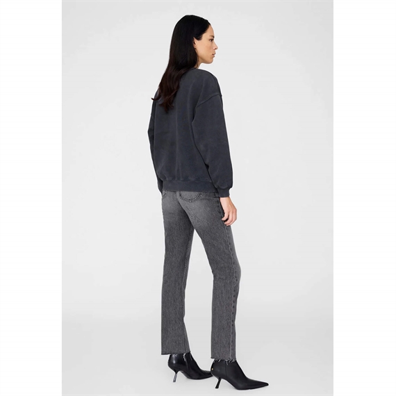 Anine Bing Spencer Leopard Sweatshirt, Washed Black 