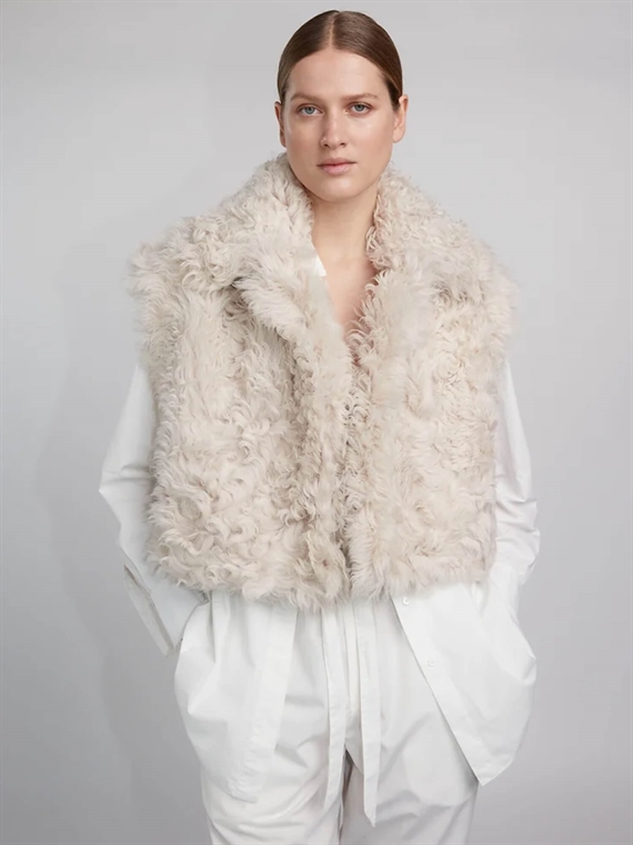 Utzon Valery Vest Toscana Curly, White Sand