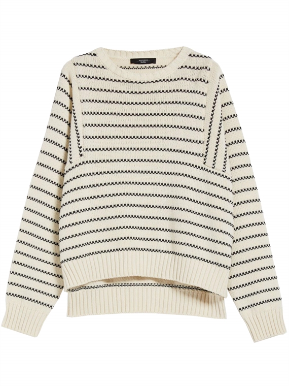 Weekend Max Mara NATURA Strik, Creme/Sort