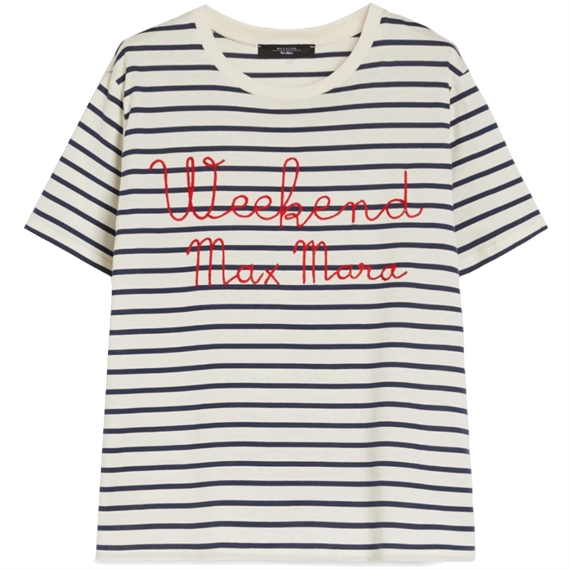 Weekend Max Mara Olga T-shirt, Navy Stripe