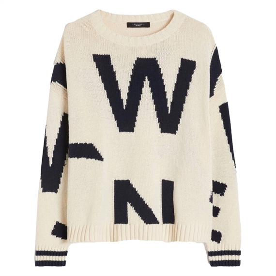 Weekend Max Mara WKDCELEBRE Strik, Navy Writing Pattern