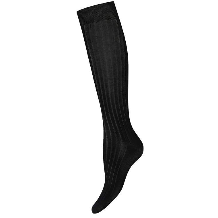 Wolford Luxury Cotton Rib Knee-Highs, Sort