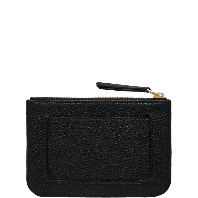 Mulberry Zip Coin Pouch Black Classic Grain