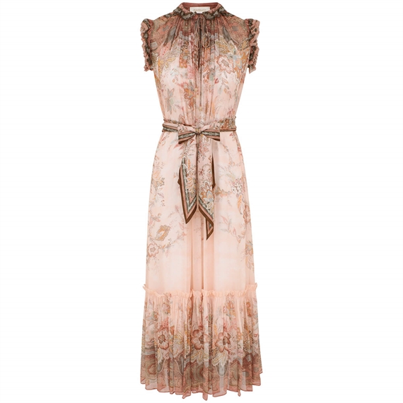 Zimmermann Alchemy Flutter Kjole, Pink Paisley