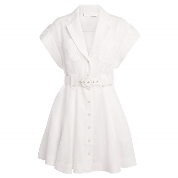 Zimmermann Awaken Mini Shirt Kjole, Ivory