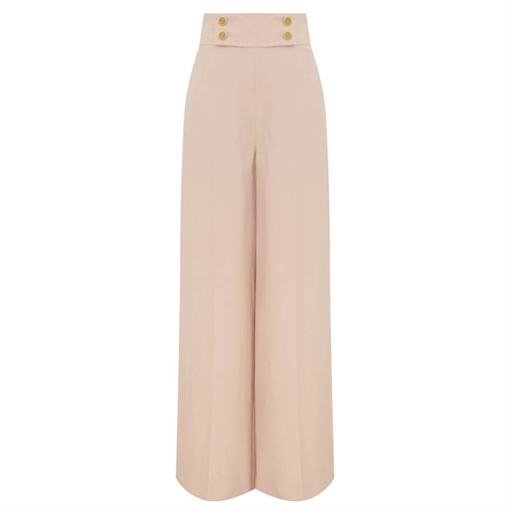 Zimmermann Clash Linen Wide Leg Bukser, Blush