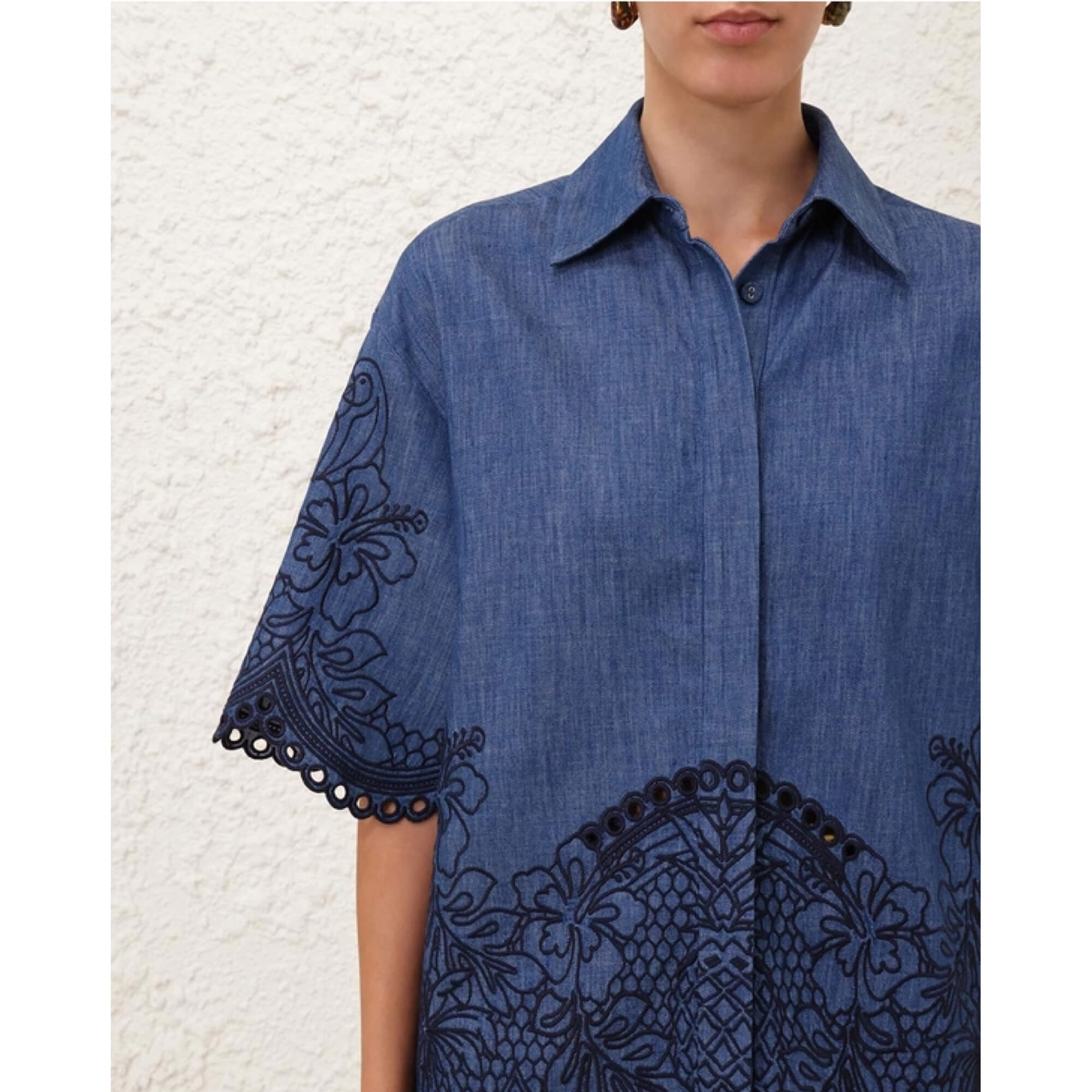 Zimmermann Coco Denim Skjorte, Railway Blue shop her Zimmermann Coco Denim Skjorte, Railway Blue shop her