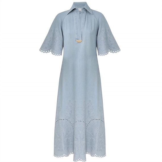 Zimmermann Daylight Denim Midi Kjole, Ice Storm