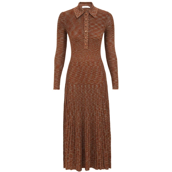 Zimmermann Mouline Midi Kjole, Chocolate Multi