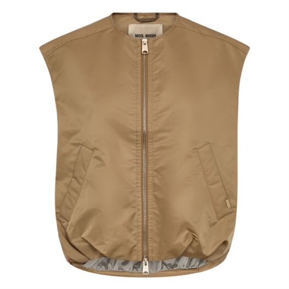 Mos Mosh Kura Solid Waistcoat Vest, Sesame