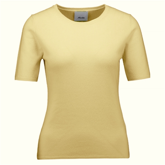 Allude Kortærmet Cashmere Strik, Gul
