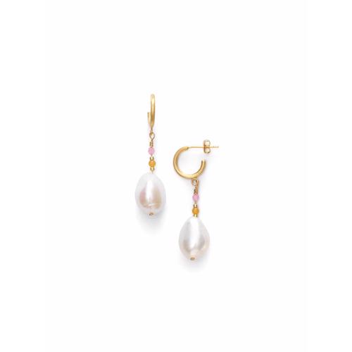 Anni Lu Øreringe - Baroque Pearl Earrings Pink Citrus 180-01-46