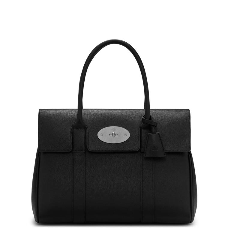Bayswater Black & Silver Small Classic Grain - Mulberry