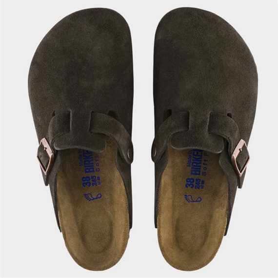 Birkenstock Boston Suede Leather Clogs, Mocca