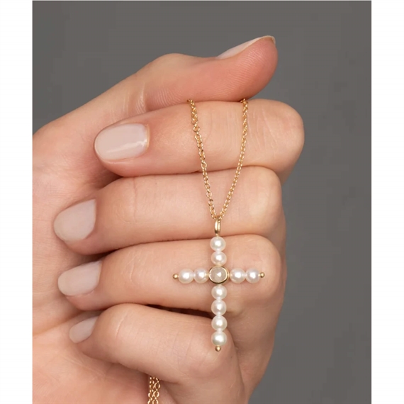 Dulong Cross Vedhæng, 18K Guld