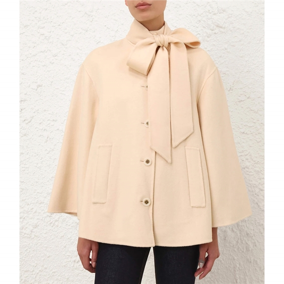 Zimmermann Valiant Pussybow Jakke, Cream