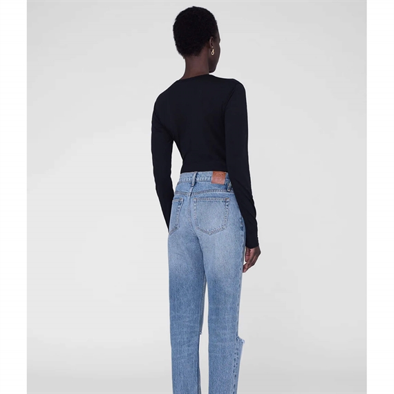 Anine Bing Sylvie Long Sleeve Bluse, Black