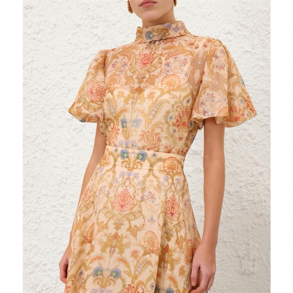 Zimmermann Valiant Bubble Bluse, Cream Toile