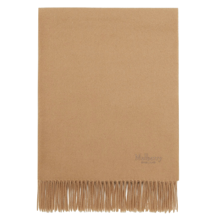 Mulberry Solid Merino Wool Scarf Camel