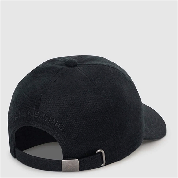 Anine Bing Jeremy Baseball Cap, Black Wool