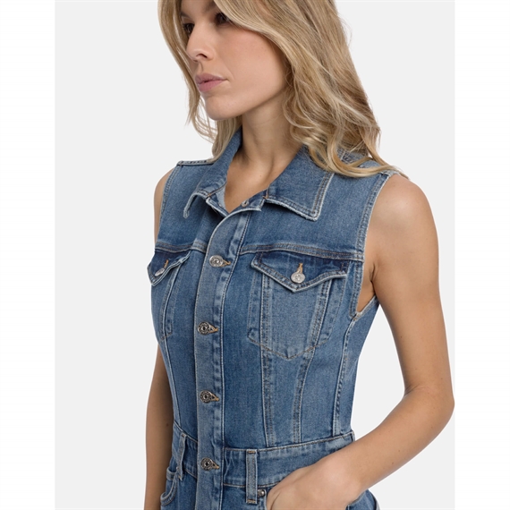 Dondup Abito Denim Kjole, Blå