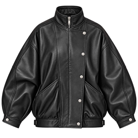 Anine Bing Sandy Jakke, Black Leather
