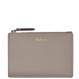 Mulberry Cont Bifold Zip Wallet Small, Cashmere Taupe 
