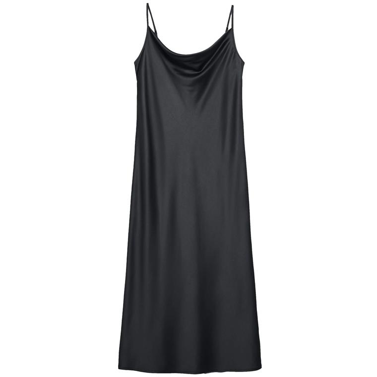 Teoria Satin Kjole Sort - Max Mara