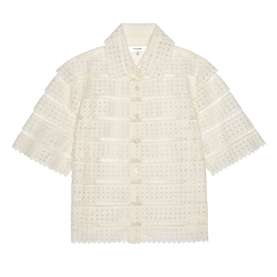 FRAME The Lattice Crochet Skjorte, Hvid