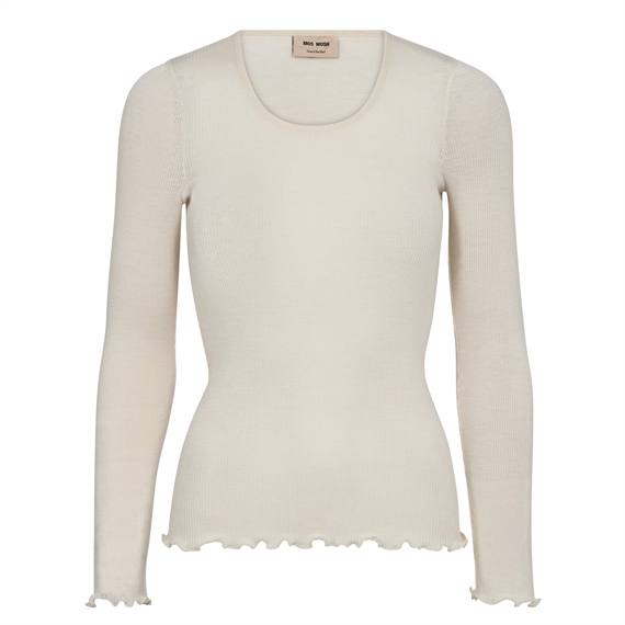 Mos Mosh Elaine Seamless Silk Bluse, Ecru