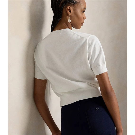 Polo Ralph Lauren Pima Cotton Cardigan, Hvid