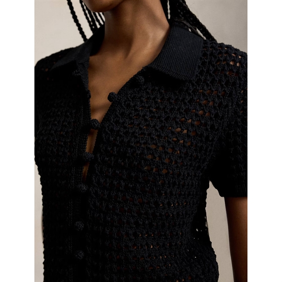 Polo Ralph Lauren Knit-Bodice Kjole, Sort