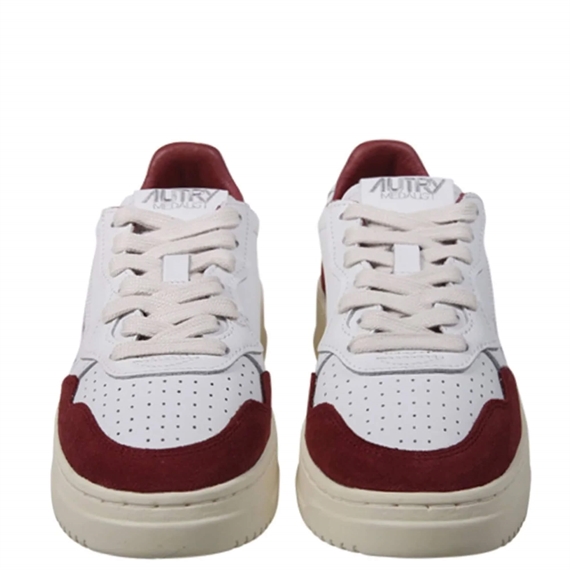 Autry Medalist Low Suede Sneakers, White/Borgogna 