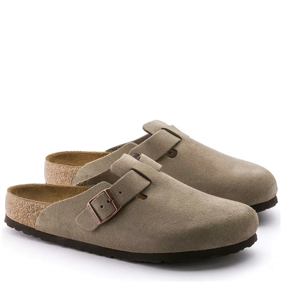 Birkenstock Boston Suede Leather Clogs, Taupe