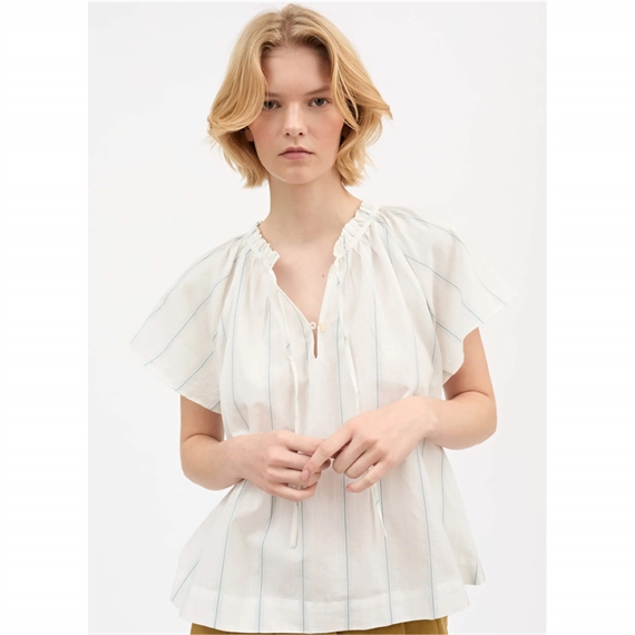 Skall Studio Gabrielle Bluse, White/Navy Stripe