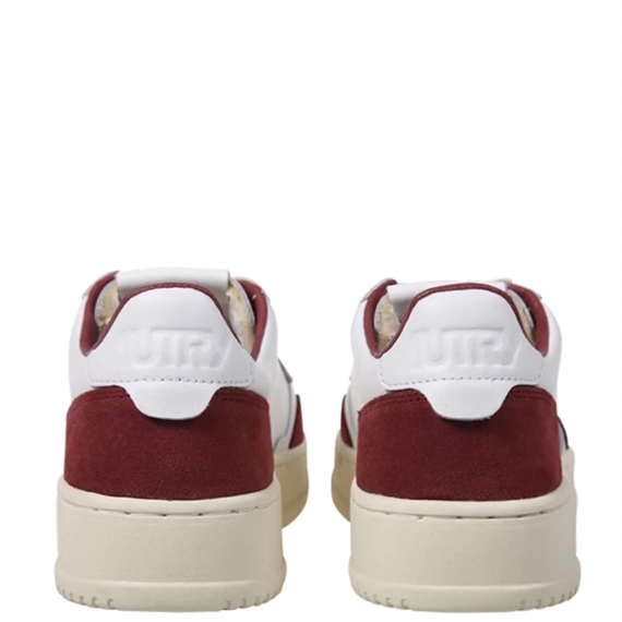 Autry Medalist Low Suede Sneakers, White/Borgogna 