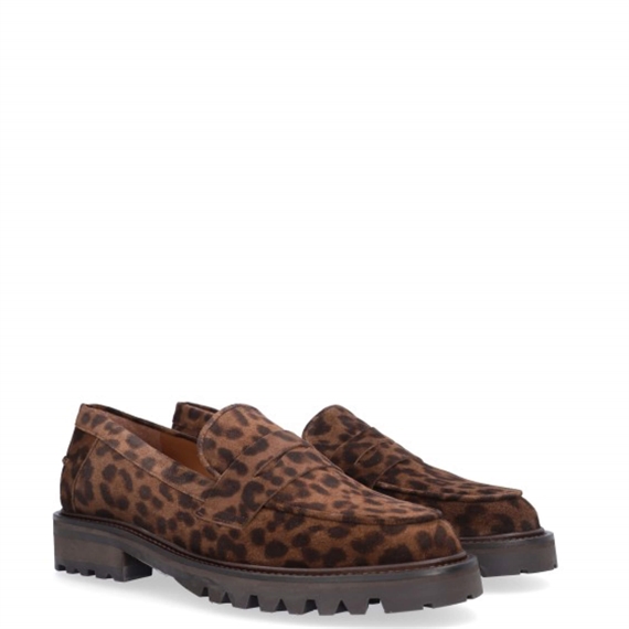 Billi Bi A9305 Loafers, Leopard Cuoio Suede 