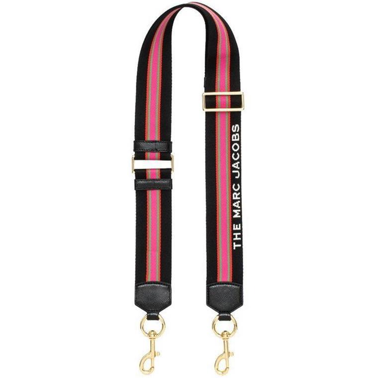 Marc Jacobs The Sport Stripe Webbing Strap, Pink/Sort