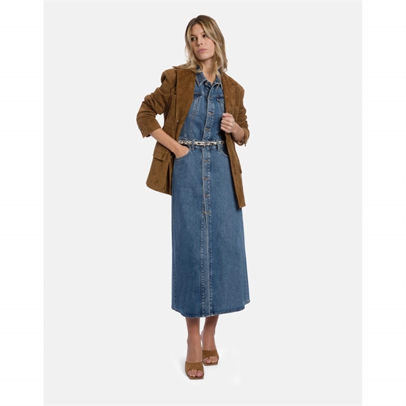 Dondup Abito Denim Kjole, Blå