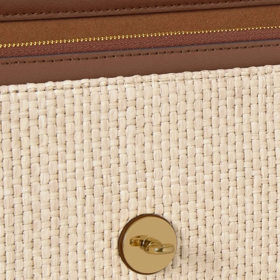 Mulberry Darley Clutch Raffia, Ecru-Bright Oak