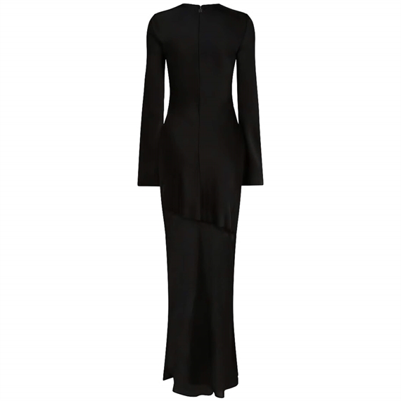 Rotate Maxi LS Slit Kjole, Sort