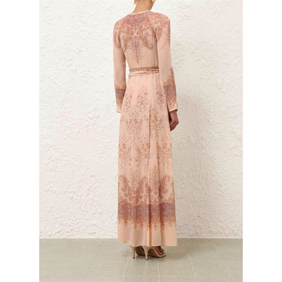 Zimmermann Valiant Sheath Kjole, Peach Paisley