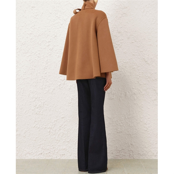 Zimmermann Valiant Pussybow Jakke, Cream Camel
