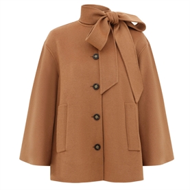 Zimmermann Valiant Pussybow Jakke, Cream Camel