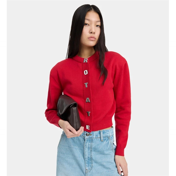 Rotate Firm Knit Cardigan, Scooter Red
