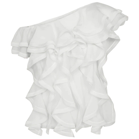Copenhagen Muse CMTILLY One-Shoulder Bluse, Jet Stream
