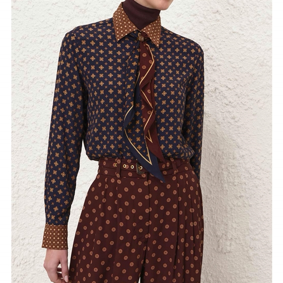 Zimmermann Relaxed Skjorte, Multi Geo Print